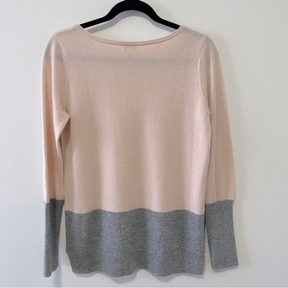 CLUB MONACO PURE CASHMERE COLORBLOCK SWEATER - Picture 2 of 8